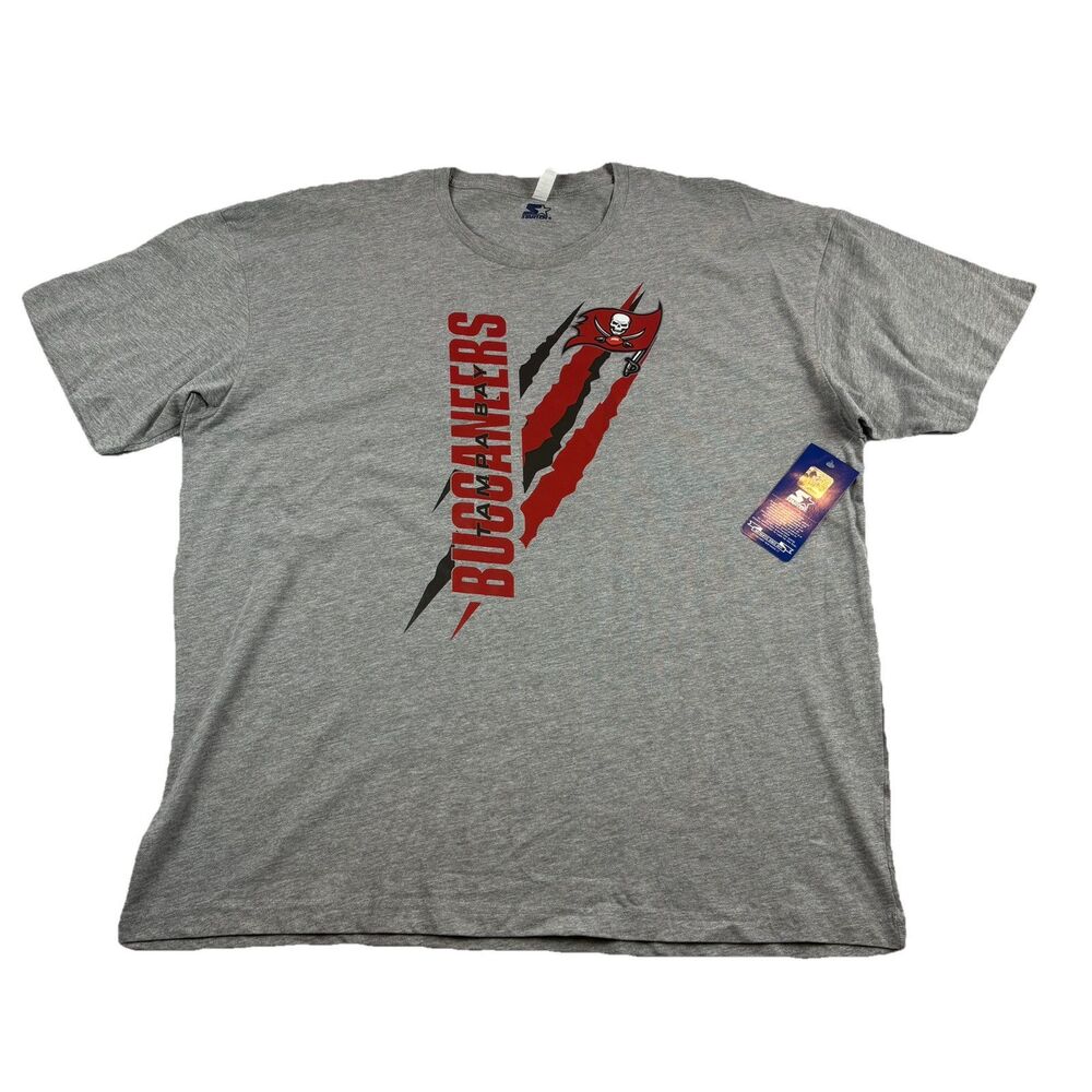 Tampa Bay Buccaneers NFL T Shirt Mens XXL Gray Starter Pro Line NWT